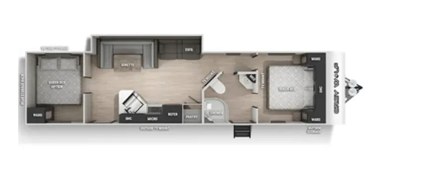 Forest River Cherokee Grey Wolf 29QB floor plan