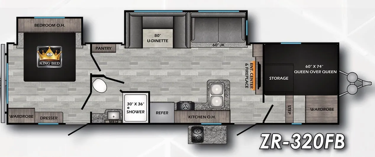 CrossRoads Zinger 320FB floor plan