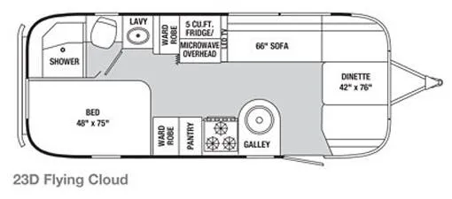 Airstream Flying Cloud 23D floor plan