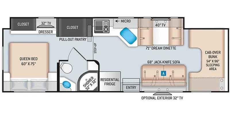 2016 Thor Motor Coach Four Winds 31W floor plan
