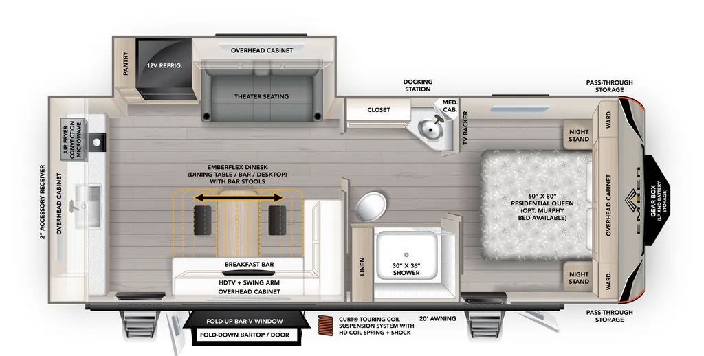 2027 Ember RV Touring Edition 2400RKL floor plan