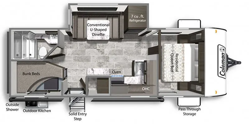 2022 Dutchmen Coleman Light 2455BH - Floor plan