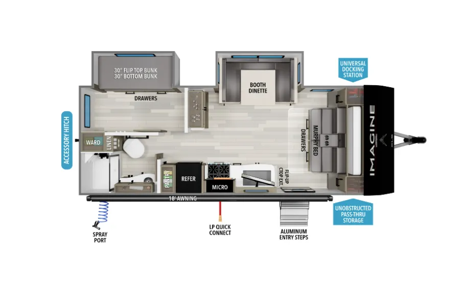2026 Grand Design Imagine XLS 22BHE - Floor plan