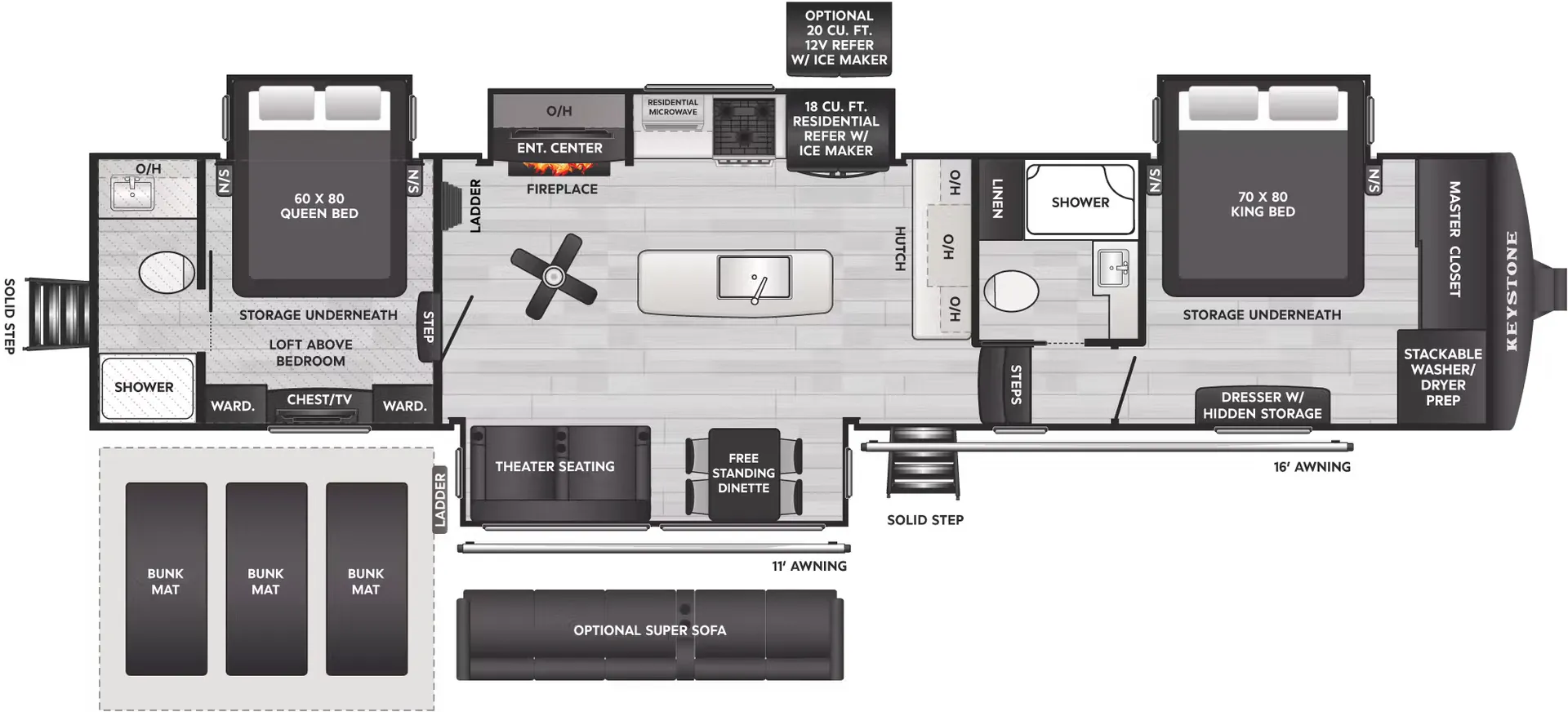 Keystone Alpine Avalanche Edition 390DS floor plan