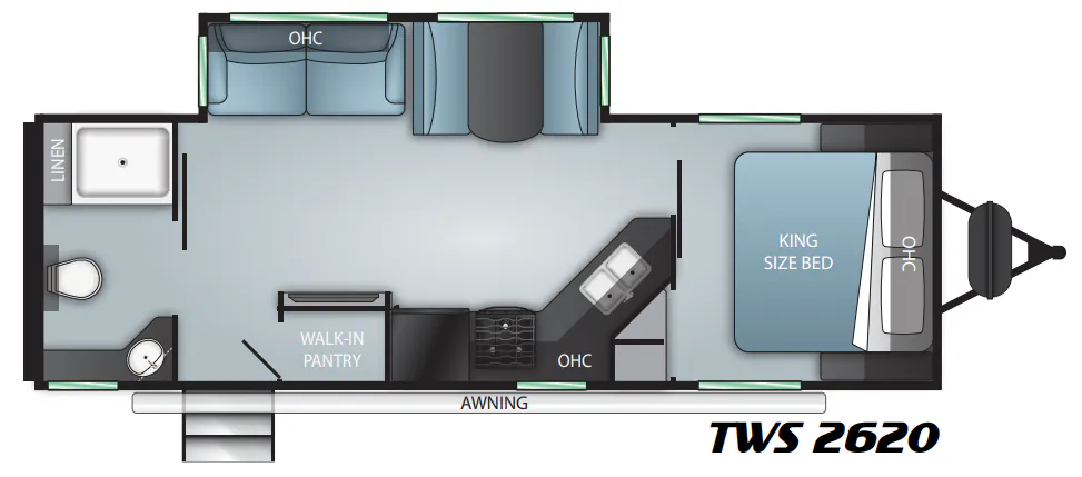 Cruiser RV Twilight Signature TWS 2620 floor plan
