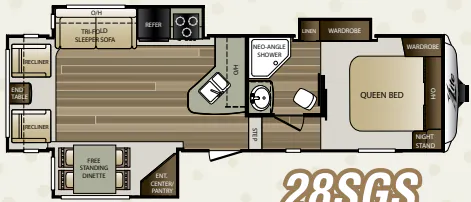 Keystone Cougar XLite 28SGS floor plan
