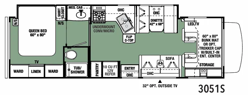 Forest River Forester Classic 3051S floor plan