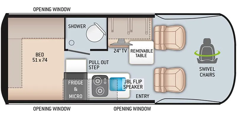 2023 Thor Motor Coach Sanctuary 19L floor plan