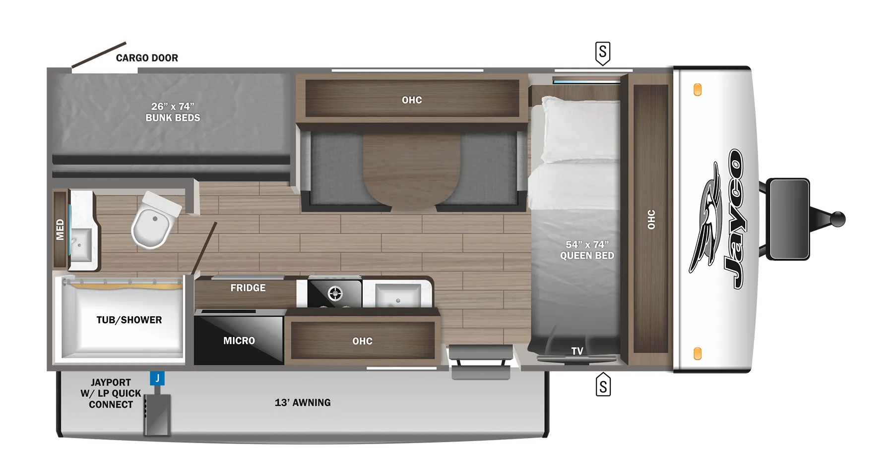2023 Jayco Jay Feather Micro 171BH - Floor plan