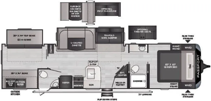 Keystone Passport 3352BH floor plan