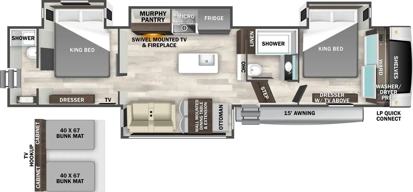 Forest River Cedar Creek Experience 38DB floor plan