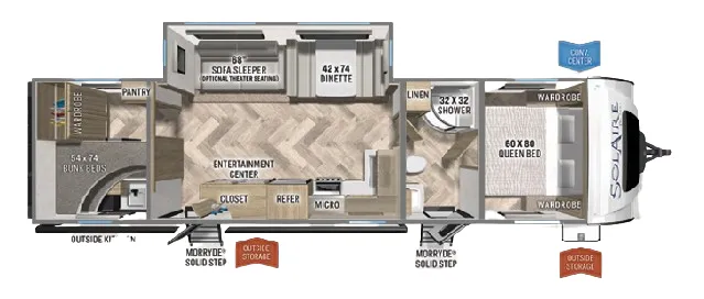 Palomino Solaire 315DQBH floor plan