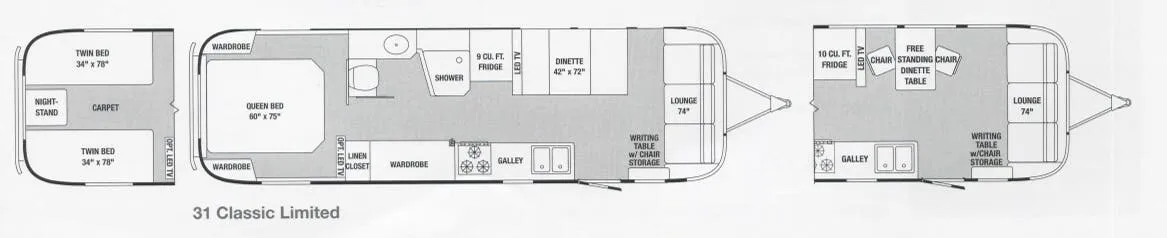 Airstream Classic 31 floor plan