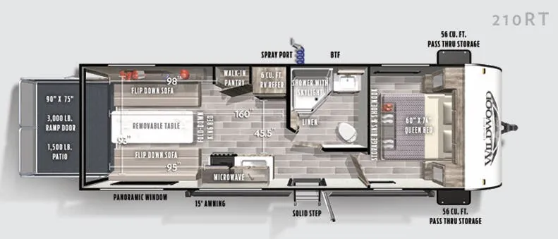 Forest River Wildwood FSX 210RT floor plan