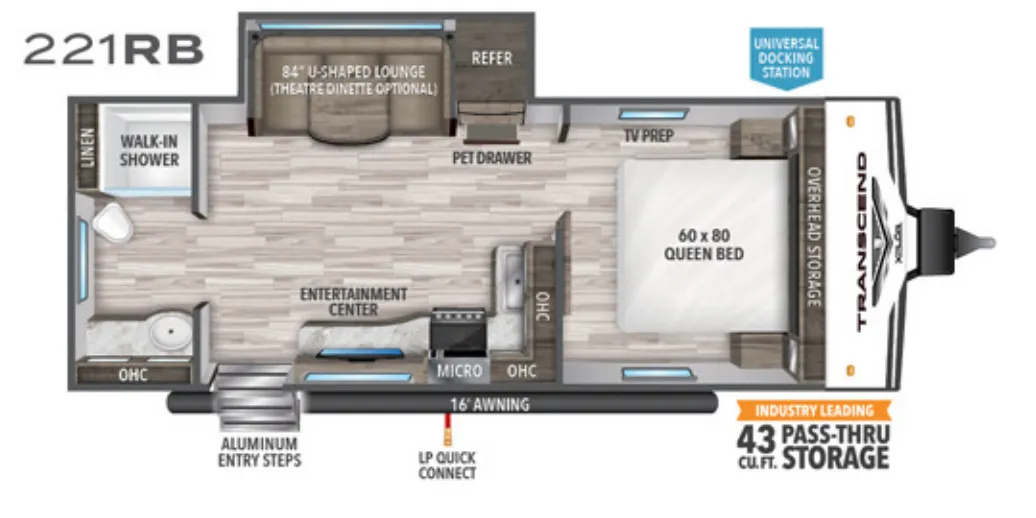 Grand Design Transcend Xplor 221RB floor plan
