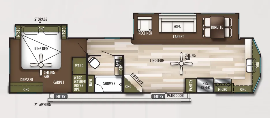 Forest River Wildwood Lodge 394FKDS floor plan