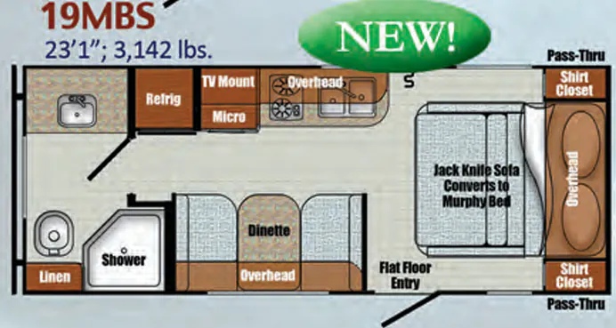 Gulf Stream Vista Cruiser 19MBS floor plan