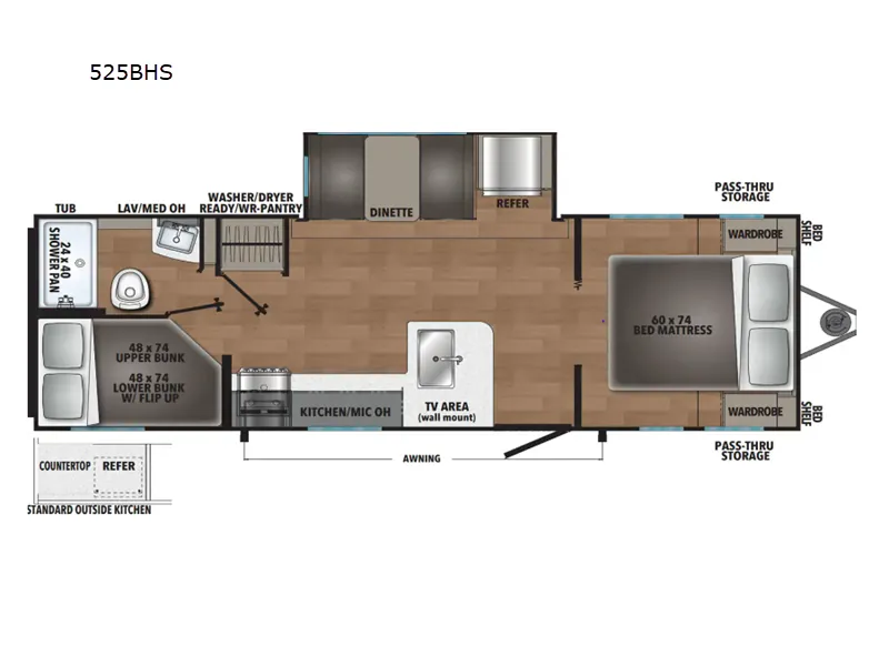 2025 Shasta RVs i-5 Edition 525BHS - Floor plan