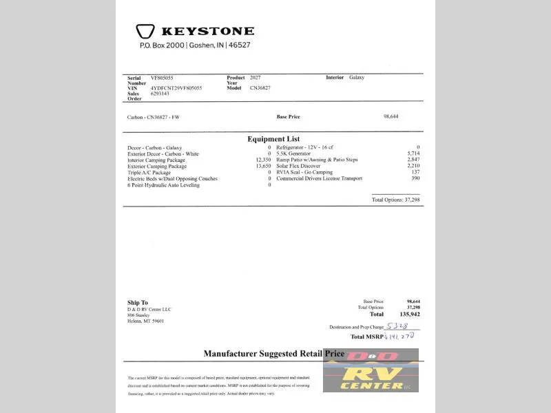 2027 Keystone RV Raptor Carbon Series New    368 - Photo 2