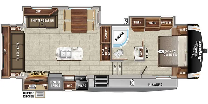 2018 Jayco Eagle HT 28.5RSTS floor plan