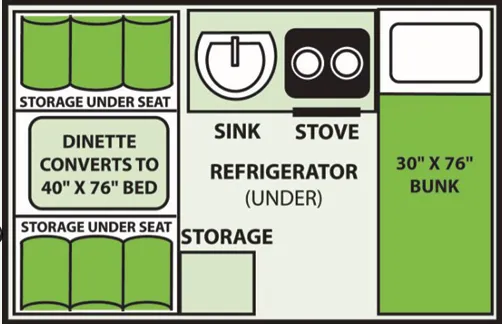 Aliner Ranger 10 DUAL BUNK floor plan