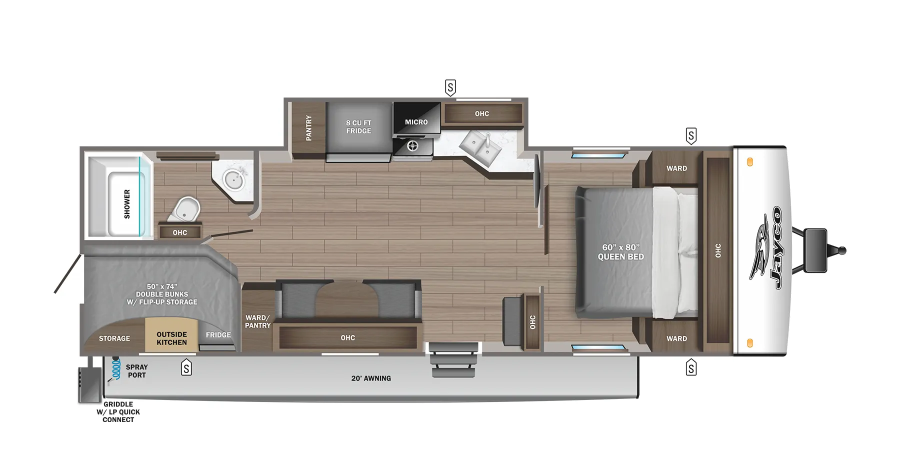 Jayco Jay Feather 22BH floor plan