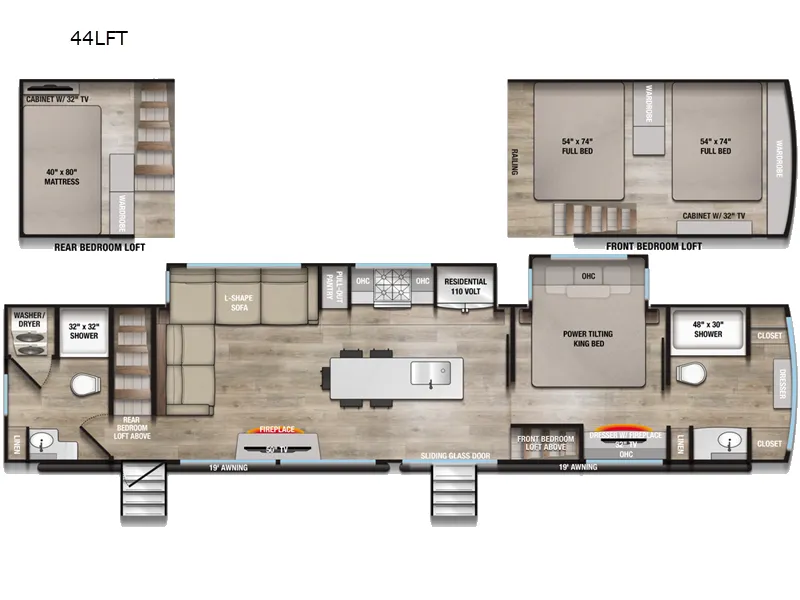 2026 Alliance RV Benchmark 44LFT - Floor plan