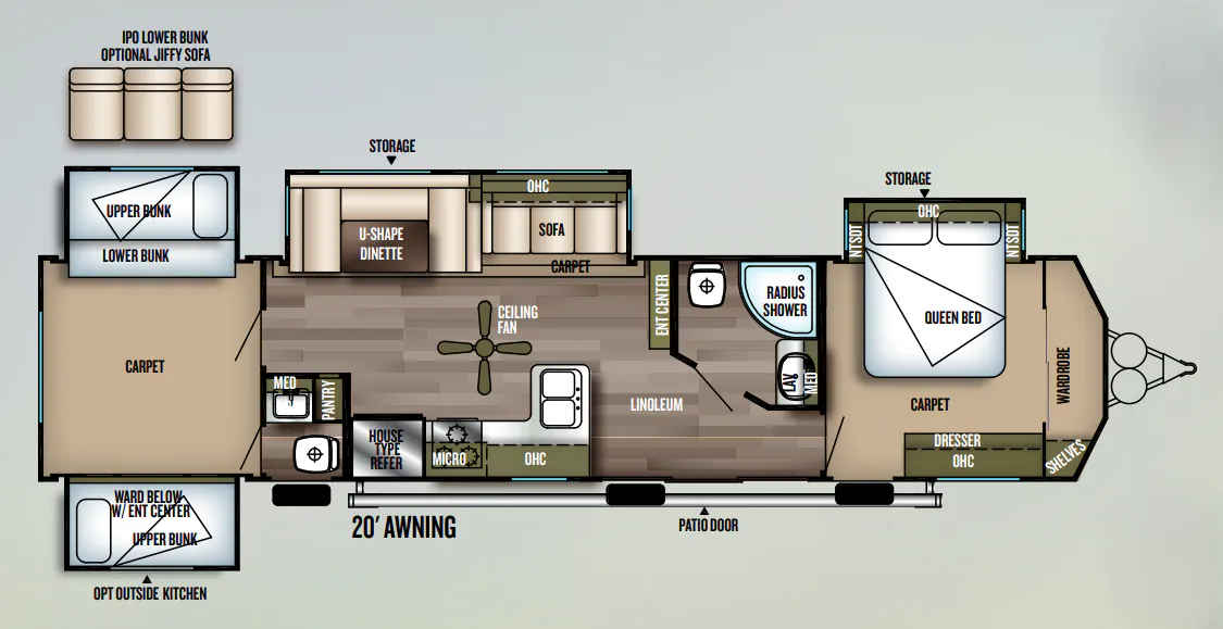 Forest River Wildwood DLX 402QBQ floor plan