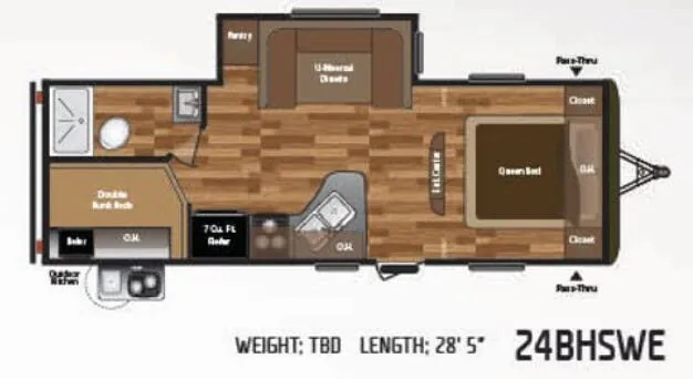 Keystone Hideout 24BHSWE floor plan
