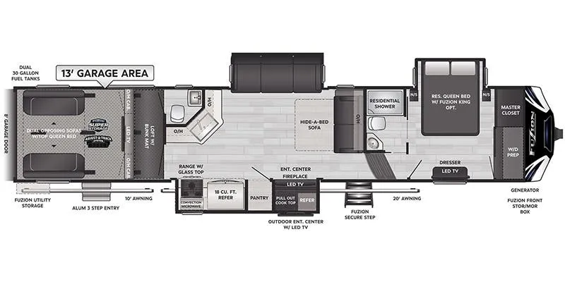 2022 Keystone Fuzion 428 floor plan