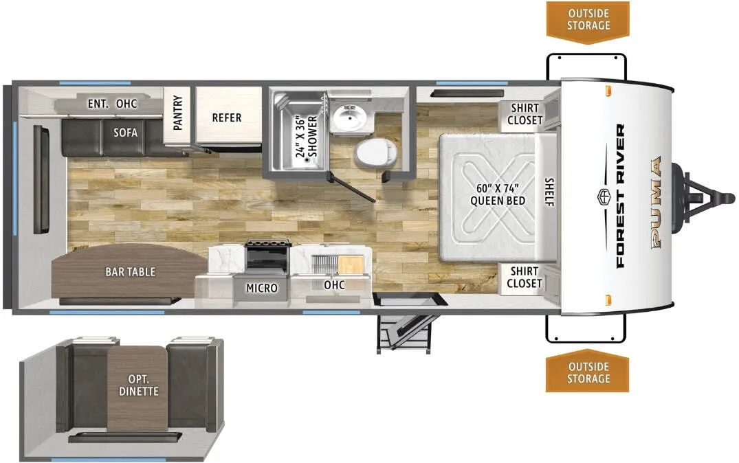2026 Forest River Puma Camping Edition 20RLCE - Floor plan