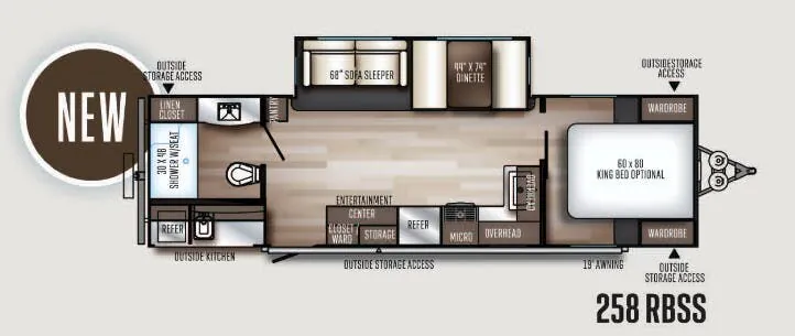 Palomino Solaire 258RBSS floor plan