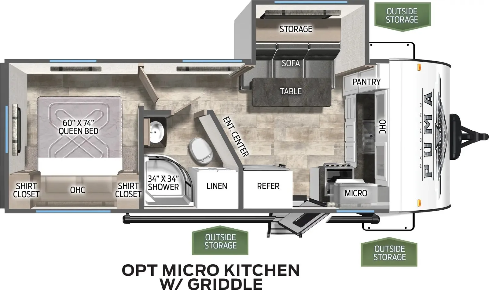 2024 Palomino Puma 22FKQ - Floor plan