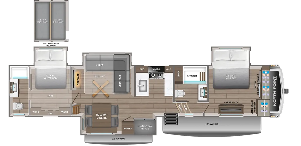 2026 Jayco North Point 395DSDB floor plan