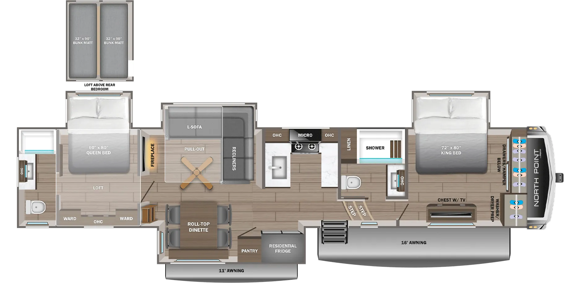 2026 Jayco North Point 395DSDB - Floor plan