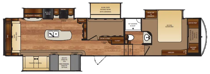 Forest River Wildcat 383MB floor plan