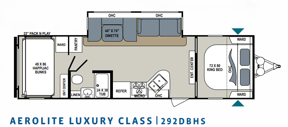 Dutchmen Aerolite Luxury 292DBHS floor plan