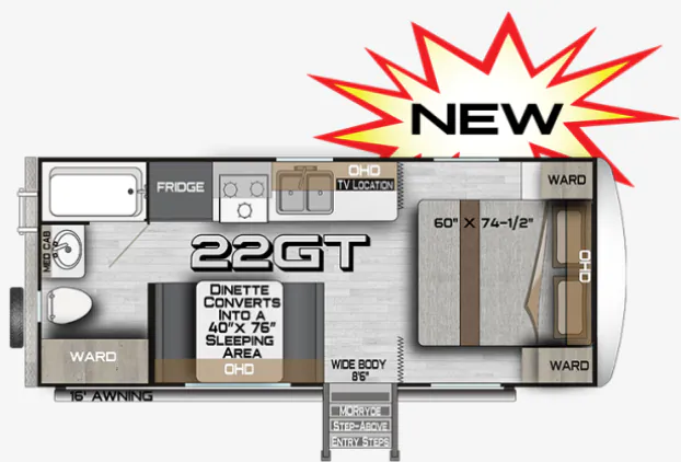 Northwood Arctic Fox NXT 22GT floor plan