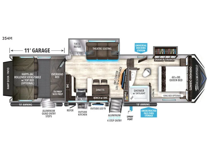 2018 Grand Design Momentum M Class 354M - Floor plan
