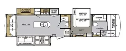 Forest River Cardinal Luxury 3875FBX floor plan