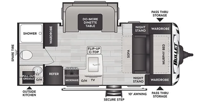 Keystone Bullet Crossfire West 1890RBWE floor plan