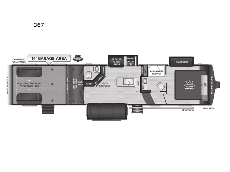 2026 Keystone Fuzion Impact Edition 367 - Floor plan