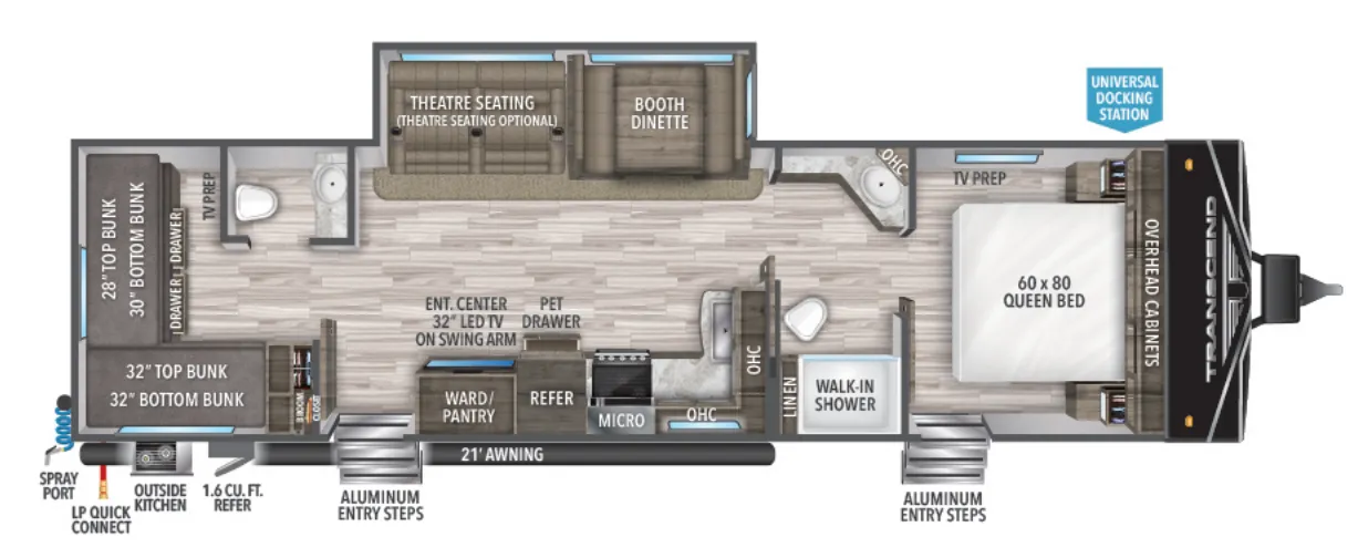 Grand Design Transcend Xplor 321BH floor plan