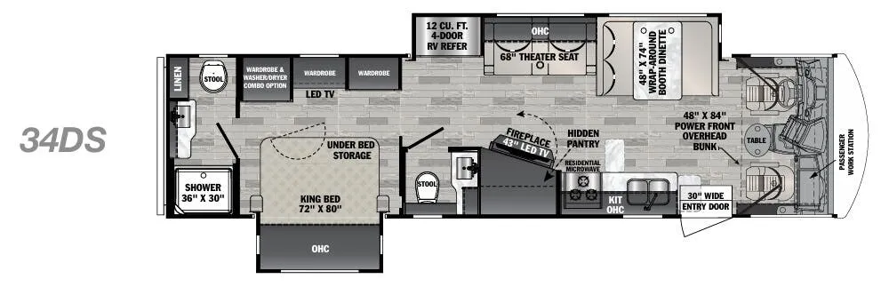 Forest River FR3 34DS floor plan
