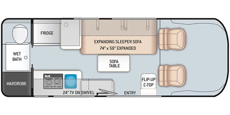 Thor Motor Coach Tellaro 20KT floor plan