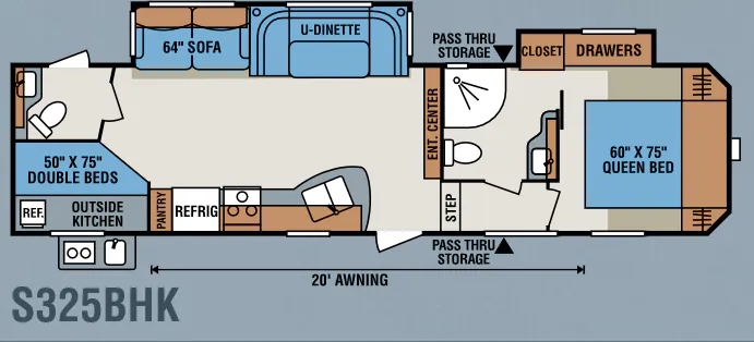K-Z Sportsmen S325BHK floor plan