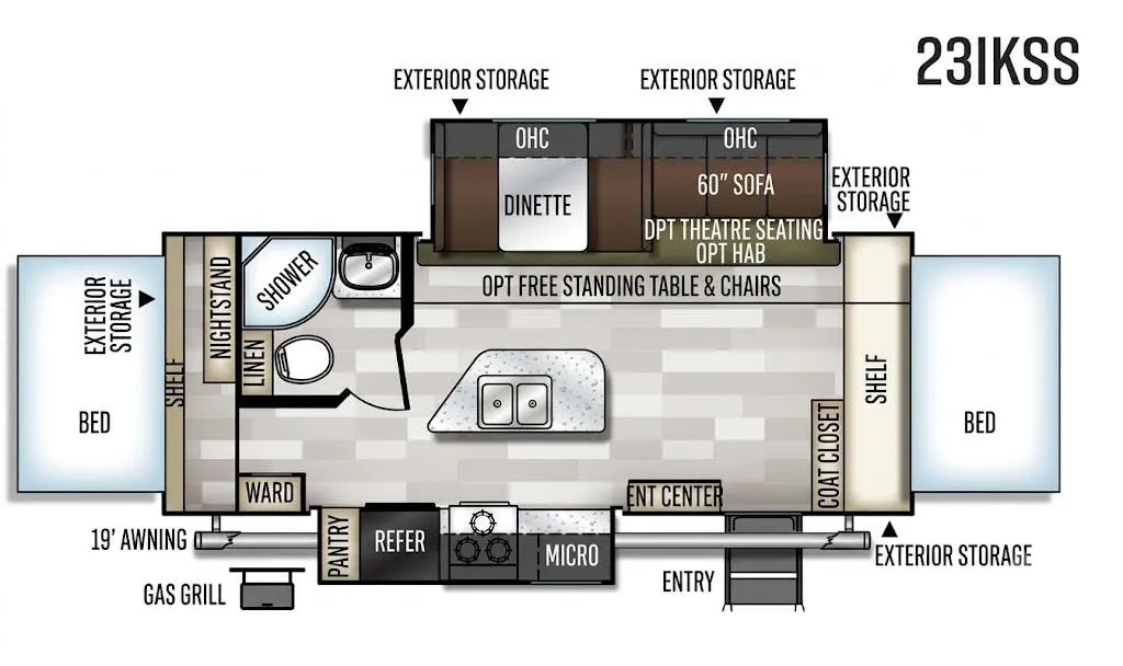 Forest River Flagstaff Shamrock 23IKSS floor plan