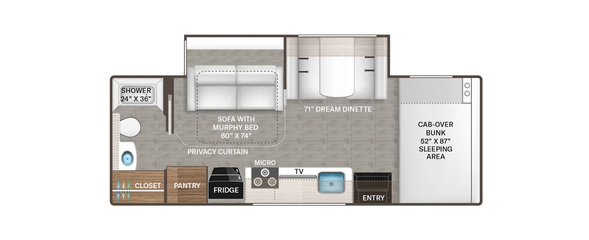 Thor Motor Coach Chateau Sprinter 24LT floor plan