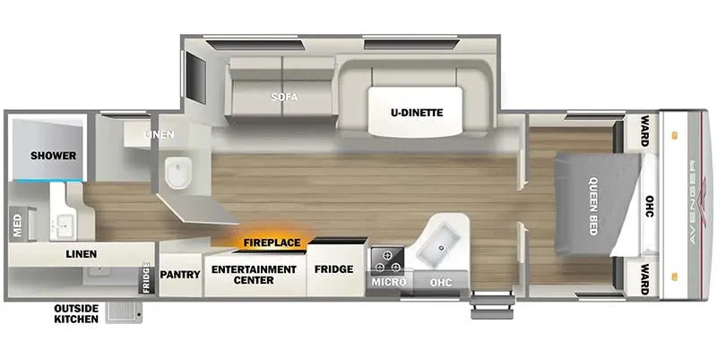 2025 Prime Time Avenger 27RBS - Floor plan