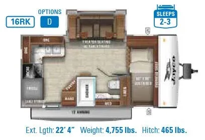 Jayco Jay Feather 16RK floor plan
